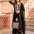 Black faux georgette embroidered palazzo set