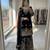 Black faux georgette embroidered sharara set