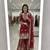 Red faux georgette embroidered sharara set