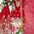 Red faux georgette embroidered sharara set