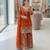 Orange faux georgette embroidered sharara set