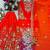 Orange faux georgette embroidered sharara set