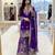 Purple faux georgette embroidered sharara set