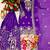 Purple faux georgette embroidered sharara set