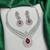 ruby red teardrop bridal jewellery set victorian wedding statement necklace & earrings