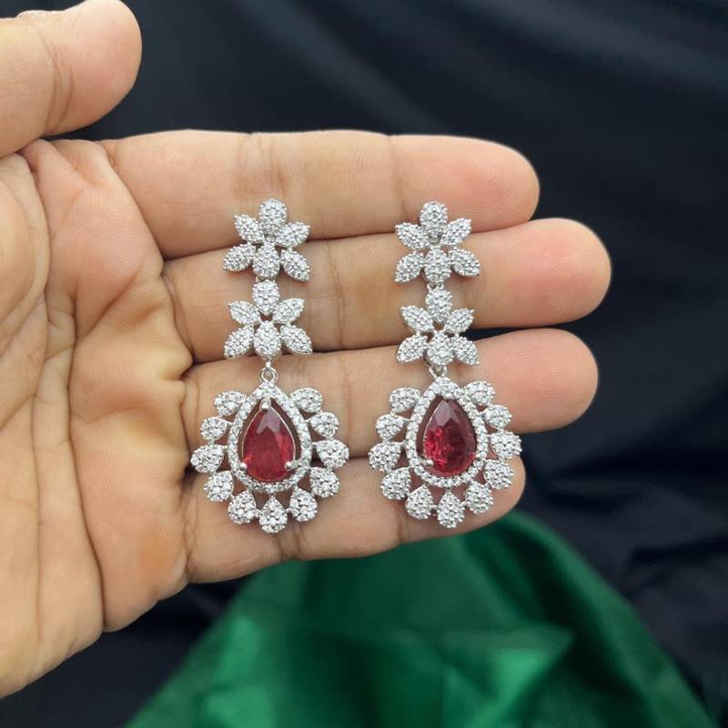 ruby red teardrop bridal jewellery set victorian wedding statement necklace & earrings