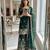 Dark-green faux georgette embroidered sharara set
