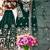 Dark-green faux georgette embroidered sharara set