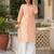 Orange cotton silk embroidered palazzo set