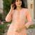 Orange cotton silk embroidered palazzo set