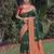 GREEN RED ART SILK BANARASI JACUARD WORK SAREE WITH UNSTITCHED BLOUSE PIECE
