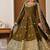 green faux blooming embroidered anarkali suit stitched