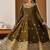 green faux blooming embroidered anarkali suit stitched