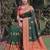 GREEN RED ART SILK BANARASI JACUARD WORK SAREE WITH UNSTITCHED BLOUSE PIECE