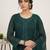 Dark-green georgette embroidered kurta set