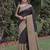 BLACK ART SILK BANARASI JACUARD WORK SAREE WITH UNSTITCHED BLOUSE PIECE