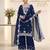 Navy-blue georgette embroidered palazzo set