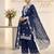 Navy-blue georgette embroidered palazzo set