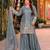 Grey silk blend embroidered sharara set