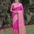 PINK ART SILK BANARASI JACUARD WORK SAREE WITH UNSTITCHED BLOUSE PIECE