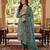 Green faux georgette embroidered kurta set