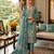 Green faux georgette embroidered kurta set