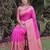 PINK ART SILK BANARASI JACUARD WORK SAREE WITH UNSTITCHED BLOUSE PIECE