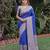 ROYAL BLUE ART SILK BANARASI JACUARD WORK SAREE WITH UNSTITCHED BLOUSE PIECE