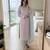 Pink faux georgette embroidered palazzo set