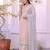 Pink faux georgette embroidered palazzo set