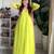 Green faux georgette embroidered flared gown set