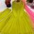Green faux georgette embroidered flared gown set