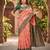 GAJRI GREEN ART SILK BANARASI JACUARD WORK SAREE WITH UNSTITCHED BLOUSE PIECE