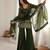 Dark-green silk blend embroidered palazzo set