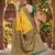 GREEN GOLD ART SILK BANARASI JACUARD WORK SAREE WITH UNSTITCHED BLOUSE PIECE