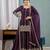 Plum silk blend embroidered palazzo set