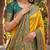 GREEN GOLD ART SILK BANARASI JACUARD WORK SAREE WITH UNSTITCHED BLOUSE PIECE