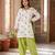 White cotton silk embroidered farshi salwar set