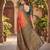 ORANGE GREEN ART SILK BANARASI JACUARD WORK SAREE WITH UNSTITCHED BLOUSE PIECE