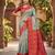 RAMA RED ART SILK BANARASI JACUARD WORK SAREE WITH UNSTITCHED BLOUSE PIECE