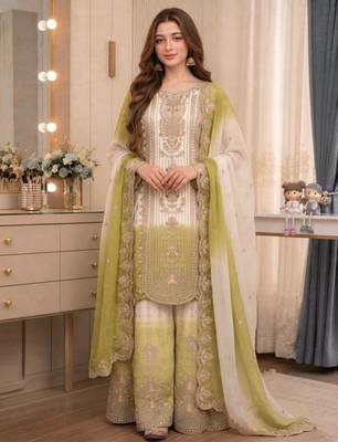 Multicolor georgette embroidered palazzo set 2