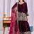 wine viscous velvet party wear embroidery sharara suit set