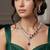 heart ruby red cz necklace earrings set, silver plated bridal jewellery