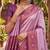 PURPLE WINE ART SILK BANARASI JACUARD WORK SAREE WITH UNSTITCHED BLOUSE PIECE