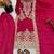 Rani-pink silk blend embroidered palazzo set