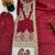 Red silk blend embroidered palazzo set