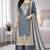 Grey silk blend embroidered palazzo set