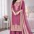 Pink silk blend embroidered palazzo set
