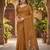 MUSTARD LINEN JACUARD WORK SAREE WITH UNSTITCHED BLOUSE PIECE