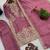Pink silk blend embroidered palazzo set